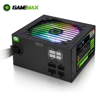 GameMAX VP-600-M-RGB RGB PC Power Supply 600W Semi Modular 80+ Bronze PSU PFC Silent Fan PC Computer SATA Gaming PC Power Supply 1