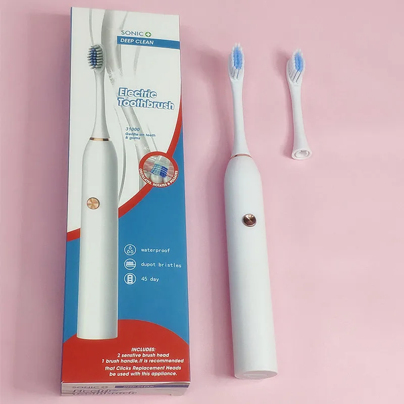 Three Color Electric Toothbrush Sonic Vibration Adult Household Soft Fur USB Charging Waterproof Electric Toothbrush Couple Gift Three Color Electric Toothbrush Sonic Vibration Adult Household Soft Fur USB Charging Waterproof Electric Toothbrush Couple Gift