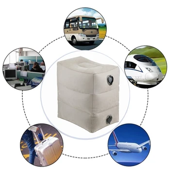 

Inflatable Height Adjustable Travel Footrest Pillow Kids Sleeping Pillow Two Valves Design Inflatable Travel Pillow Foot Pad