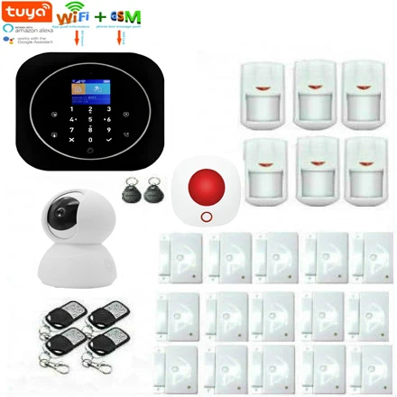 

Yobang Security Wireless WIFI GSM Alarm System TUYA APP Control RFID Touch Screen Auto dial Text Burglar Intruder Security Alarm