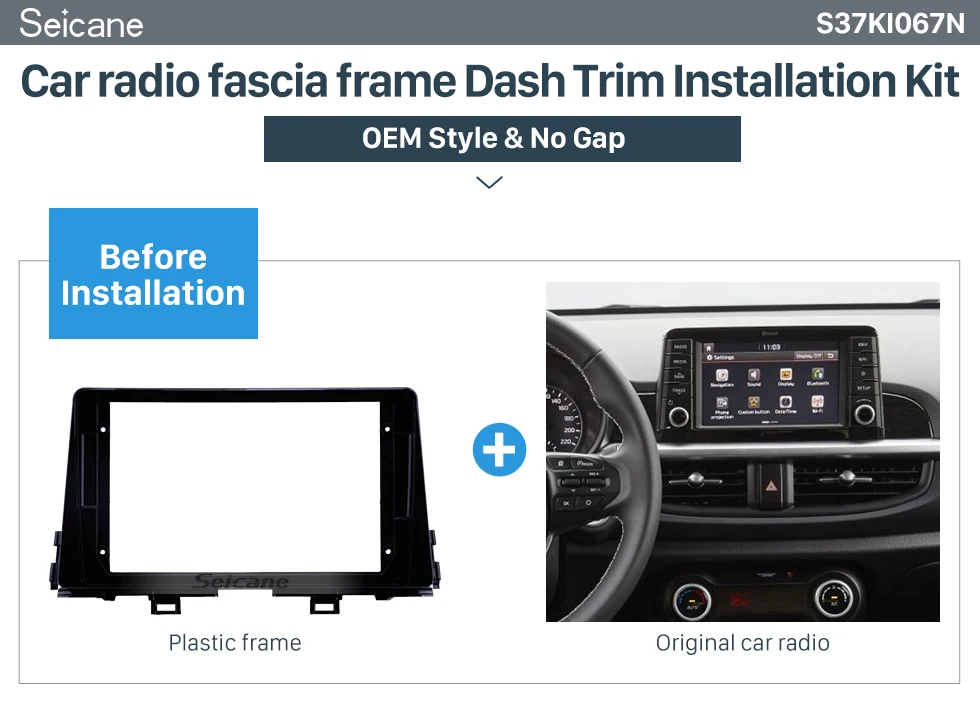 Seicane Авто Радио Рамка 2Din 9 дюймов в тире фасции стерео панель ободок отделка комплект Крышка Крепление для KIA MORNING OEM стиль