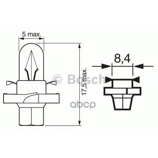 Лампа Накаливания 1,2w Bx8,4d Pure Light Bosch арт. 1987302235