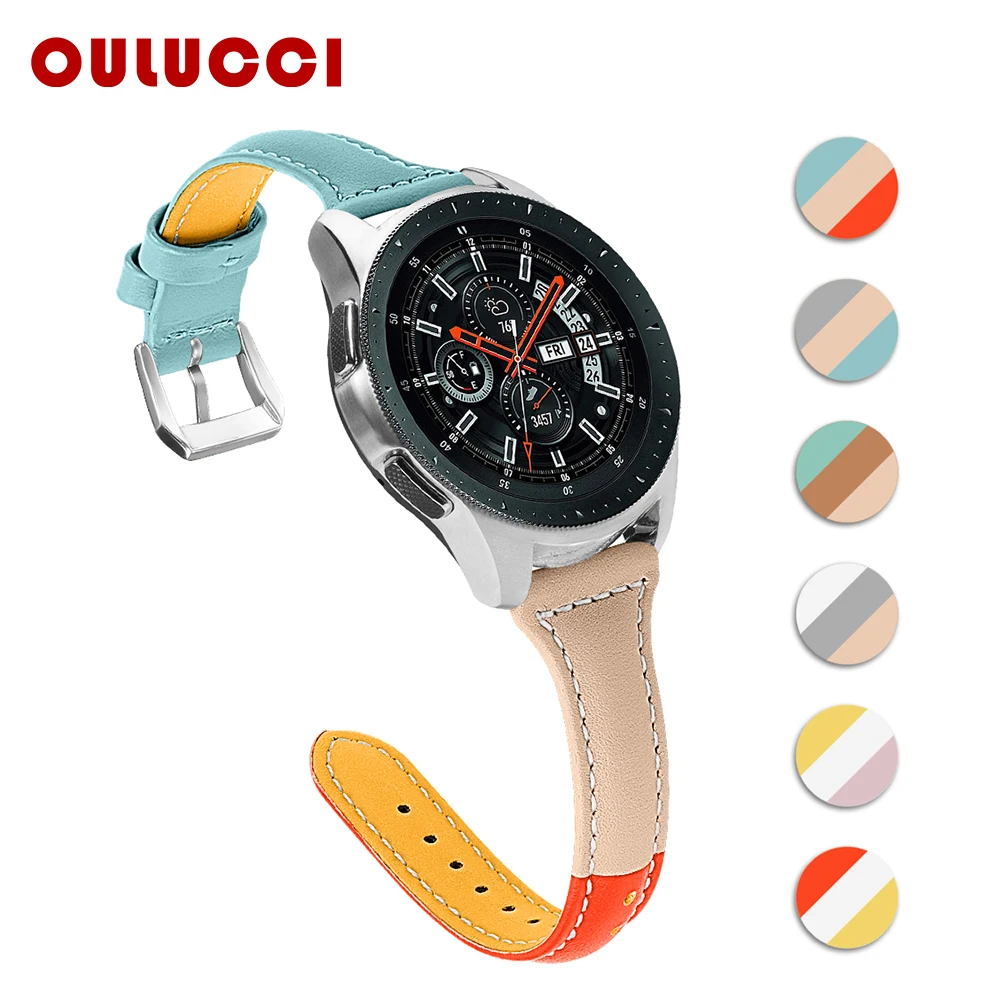 OULUCCI цветной кожаный ремешок для samsung gear s3 ремешок для часов huawei сменный ремешок Мода для galaxy watch 46 мм