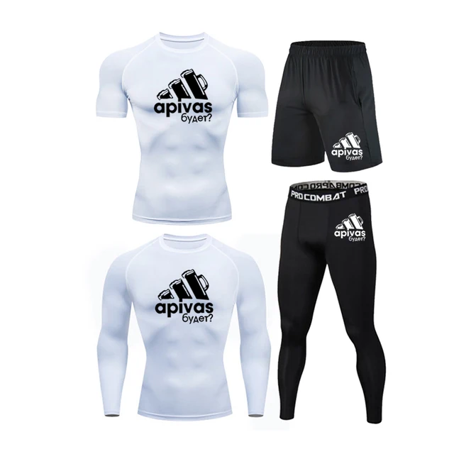 Men Jiu jitsu Rashguard MMA T-shirts Sets Bjj Muay Thai Boxing Jerseys Long Sleeve Boxeo Suit Brand 5Pcs Set Fitness Sport Suits 4Pcs Set