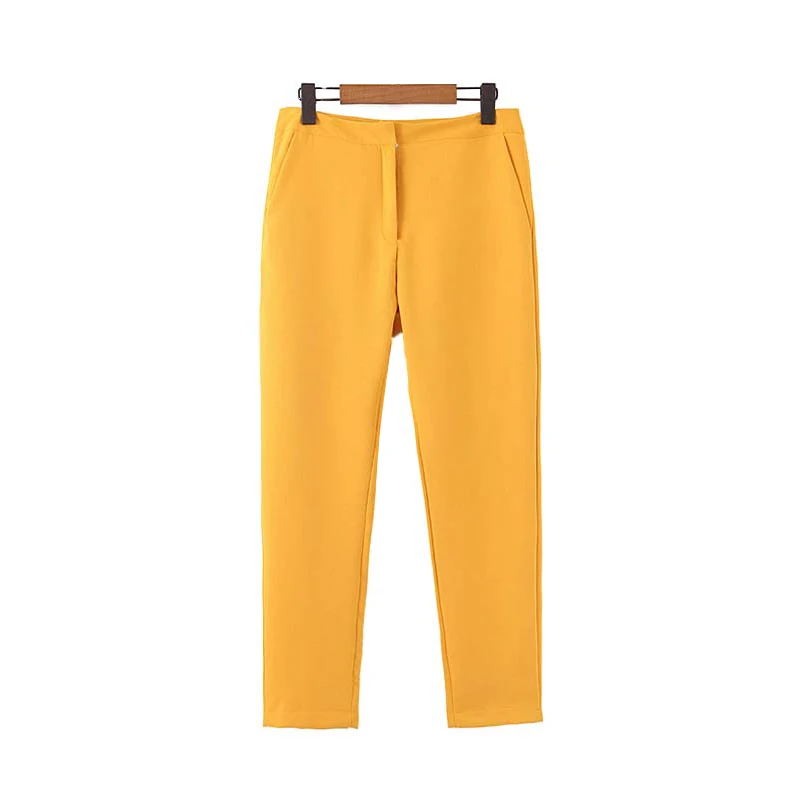 Pants Vintage Stylish Office Lady Pockets Blazers Coat Women Fashion Notched Collar Long Sleeve Ladies Outerwear Chaqueta Mujer - Цвет: Pants
