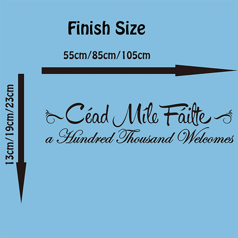 Irish Cead Mile Faite a hundred thousand welcomes Quote Wall Sticker Living Room Hello Welcome Words Wall Decal Vinyl Home Decor (1)