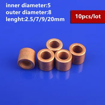 

10pcs/lot Self-Lubricating Bearing Inner Diameter 5mm Outer Diameter 8 Iron Copper Base High Precision Miniature Bearing Bushing