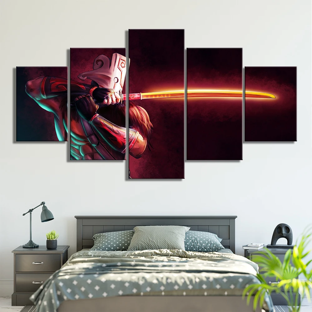  Modern Canvas Painting Modular Game Poster 5 Pieces 2 DotA Juggernaut Wall Art Home Decor Boys Room