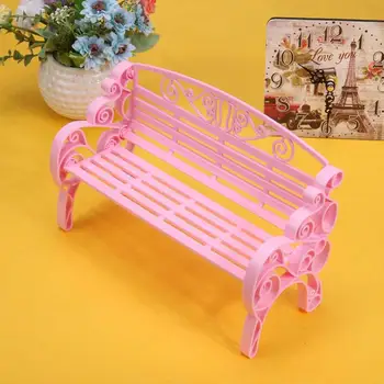 

Dolls Toys Girls Gift Micro Landscape Toy Garden Park Bench Chair Dollhouse Decor Simulation Fitment Miniature Furniture