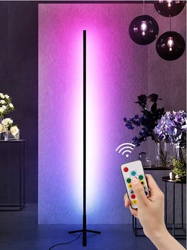 

Minimalist Corner Floor Lamp with Remote Control RGB Dimming Floor Lights Led 24W Standing Lamp for Bedroom Living Room Floor