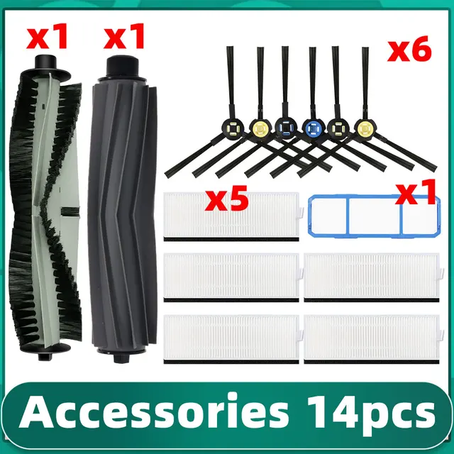 iLife A7 A9S V8 V8s X750 X800 X785 V80 L100 Silvercrest SSR1 SSRA1 Rubber Main Side Brush Hepa Filter Replacement Parts Set A