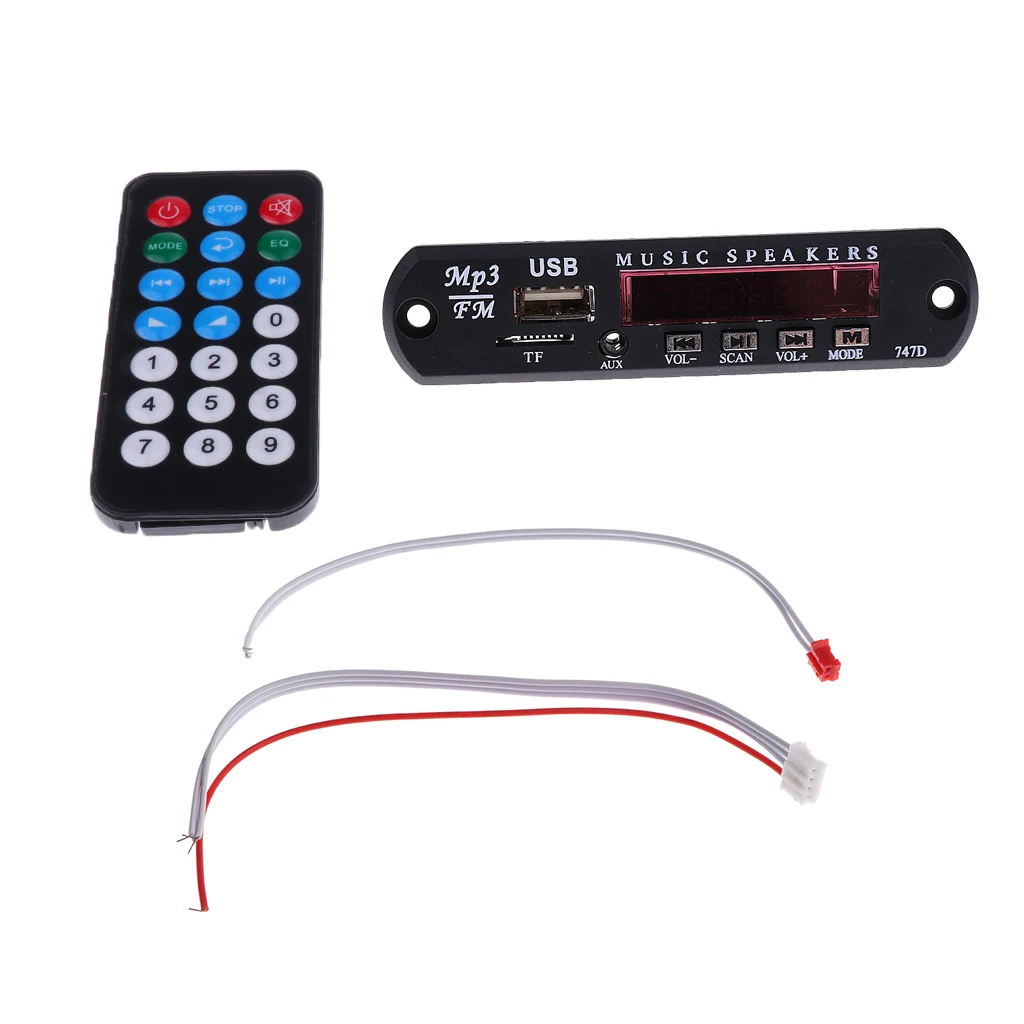 Car 5V/12V MP3 Decoder Board Audio Receive Module U-disk TF SD Card + Remote