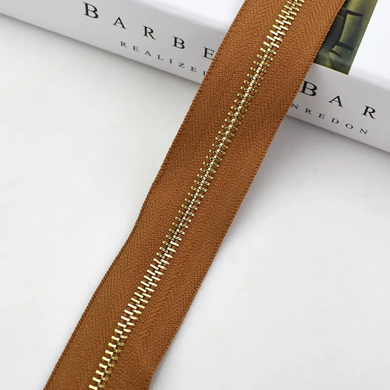 Light Brown 2 ярда(180 см) Meetee 5# открытые металлические медные молнии DIY Швейные Инструменты на молнии для одежды сумки Джинсы Обувь Ремонт Аксессуары A7-2 - Цвет: Light Brown