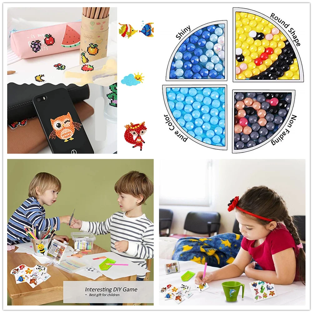 Diamond Painting DIY Sticker Paint with Diamonds Kits Arts Crafts Kits for Children and Beginner Adults