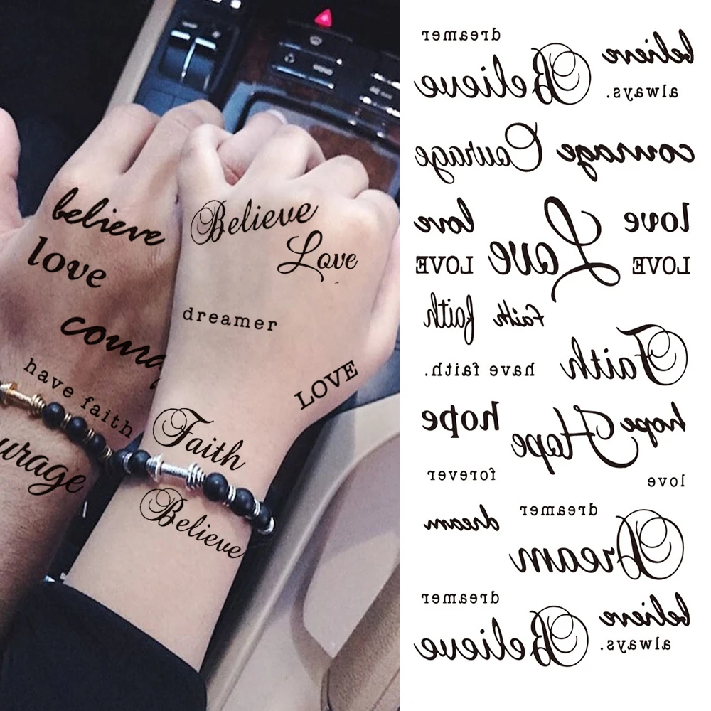 Tatouage Infini Prenom Et Date Autocollants De Tatouage Pour Femmes, Symbole Infini, Versets Féminins,  Papillon, Ecg, Croix Infinie, Tatouages Temporaires, Faux Tatouage Étanche  - Temporaire Tatouages - AliExpress