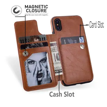 

Metal Zipper Card Slots Leather Case For iPhone 11 Pro Max 11 Pro 11 XS Max XR XS X 7 8 6 6S Plus Dual Layer Stand Holder Wallet