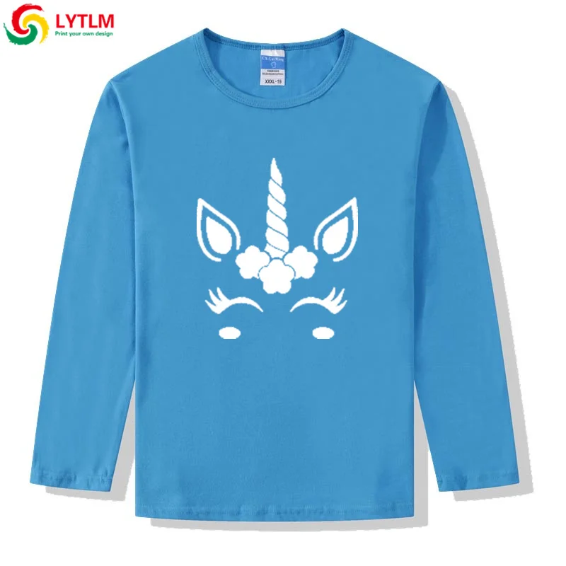 LYTLM/зимняя детская одежда для маленьких девочек топы с длинными рукавами для маленьких девочек, топ с рисунком единорога для девочек, футболки с длинными рукавами для маленьких девочек