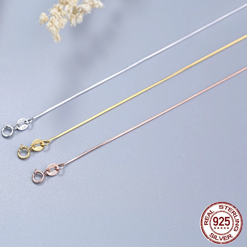 Catenina Modello Serpente In Argento 925 – Larghezza 1mm, Lunghezza 35,6 Cm – Gioiello Elegante E Sottile - 3