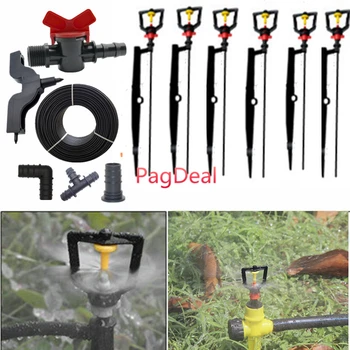 

16PE Garden Irrigation Sprinkler System Agricultural Greenhouse Mist Sprayer Outdoor Lawns Watering Cooling Kit With Stake Stem
