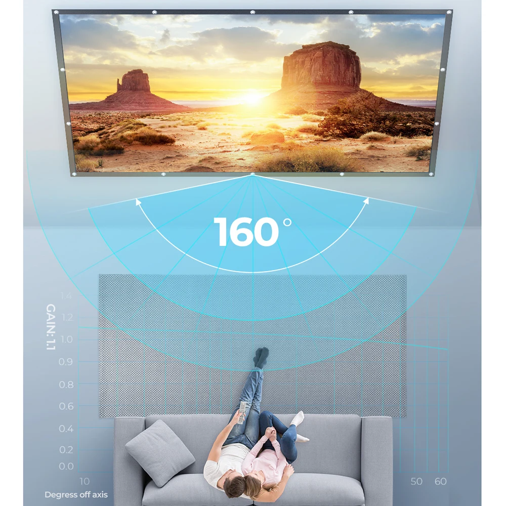 VANYKO 3D HD проектор экран 100 120 дюймов светоотражающая ткань для дома на открытом