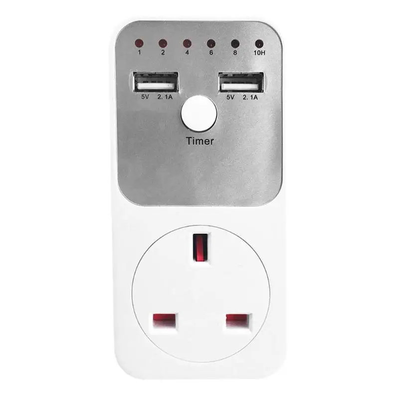 

2900W 10Hr Timer Socket Electricity Power Metering Socket Countdown LED Intelligent Timer USB Electrical Accessories