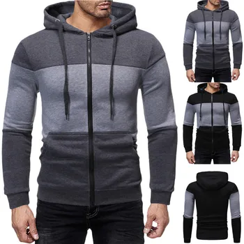

Dropshipping Men Autum Winter Long Sleeve Hooded Sweatshirt Patchwork Outwear Tops Blouse Casual Dress Women Korea style