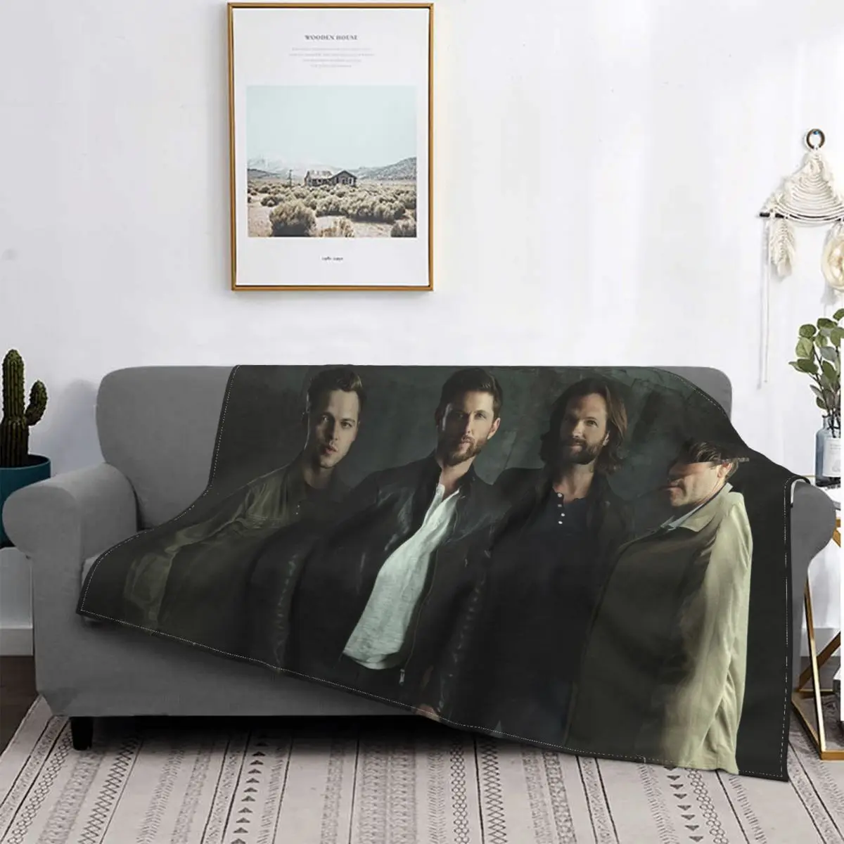 

Supernatural Blanket Fleece All Season Horror Portable Lightweight Throw Blankets for Bed Car Bedding Throws