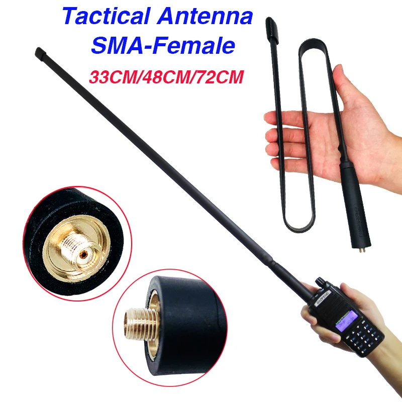 

33/48/72cm CS Tactical Antenna Foldable SMA-Female Dual Band VHF UHF For Walkie Talkie bf-888S UV-5R UV-82 UV 82 Two Way Radio