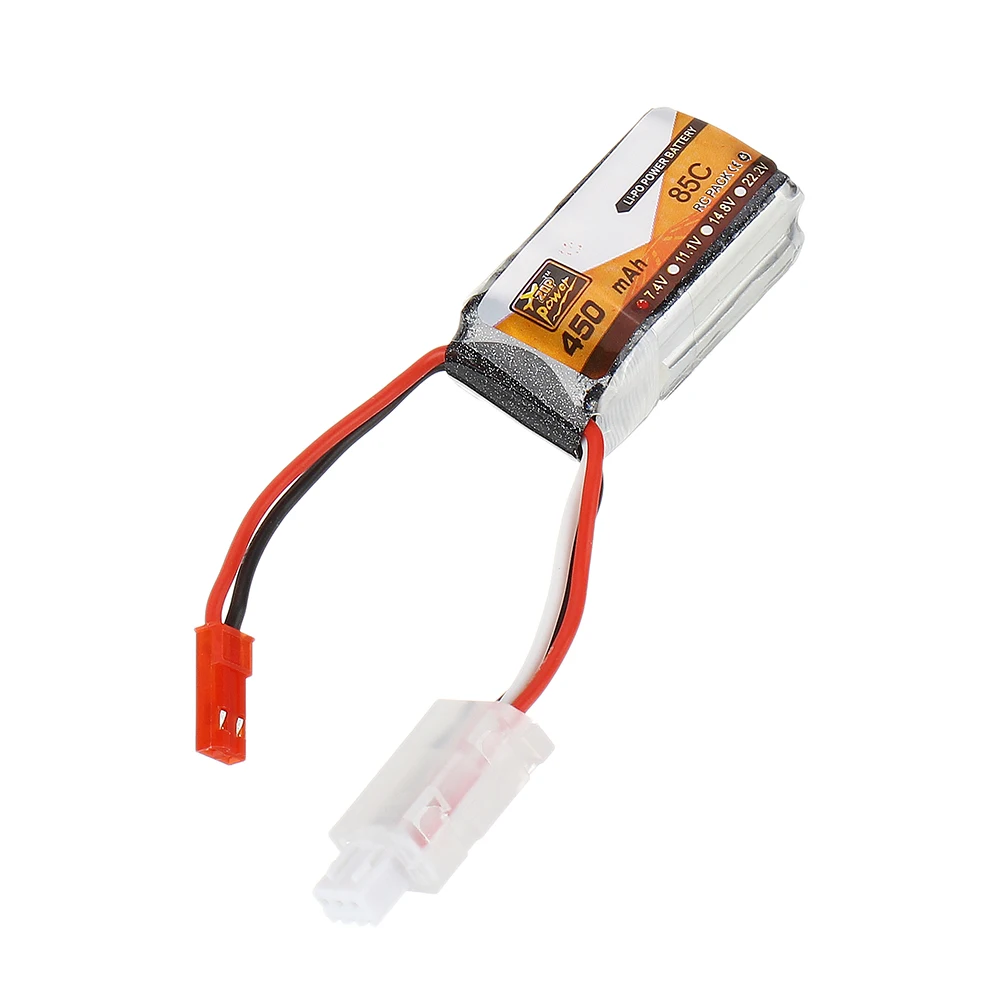 4 шт. ZOP power 7,4 в 450 мАч 85C 2S Lipo батарея JST разъем для радиоуправляемого дрона FPV гоночный самолет с дистанционным управлением Вертолет