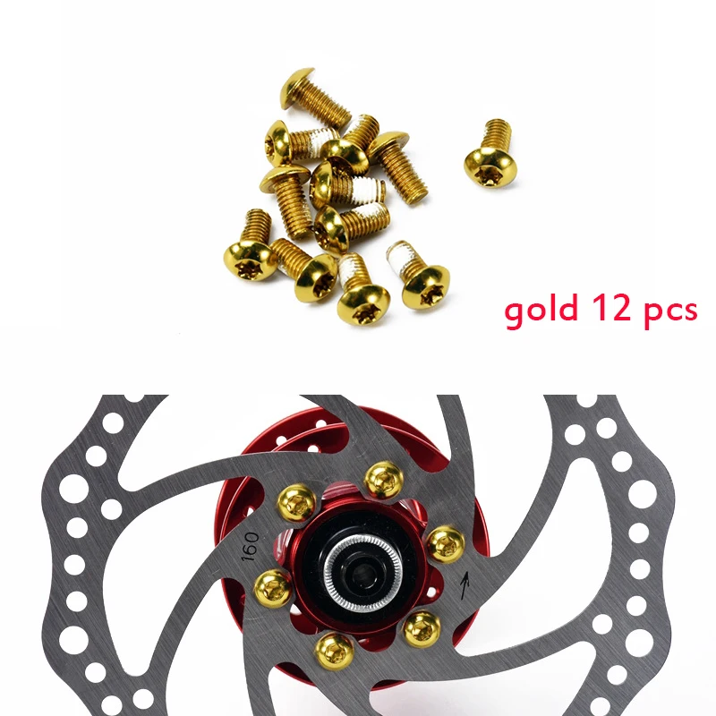 12 шт. M5* 10 велосипедные дисковые Тормозные колодки винты для MTB шоссейного велосипеда дисковые тормоза T25 6 цветов