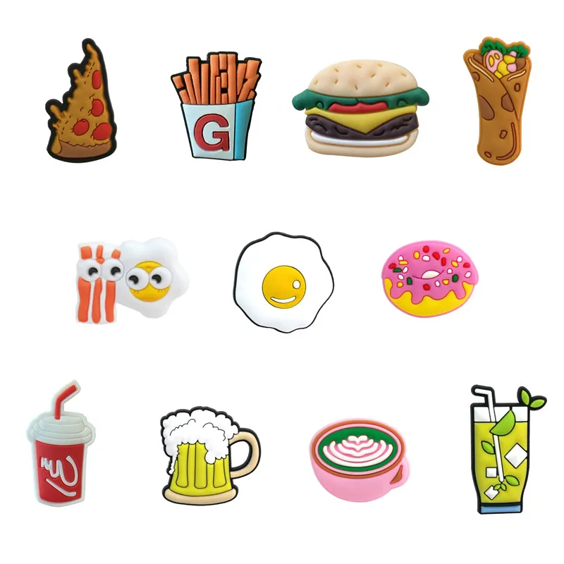 NoveltyFoodStyleShoeCharmsAccessoriesNewCuteBeerPizzaFries