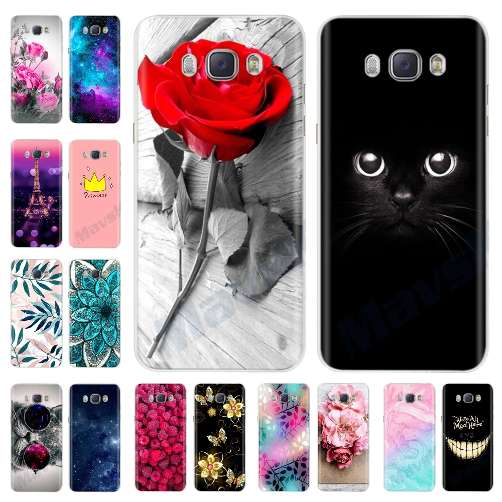 Para Samsung J7 2016 caso flor suave cubierta trasera de silicona para Samsung J7 2016 TPU caso de teléfono para Samsung Galaxy J7 2016