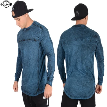

Gyms Long Sleeve Sport Shirt Men cowboy Running T Shirt high quality Sportswear Fitness Workout Sport Top Men's jogging T-Shirt