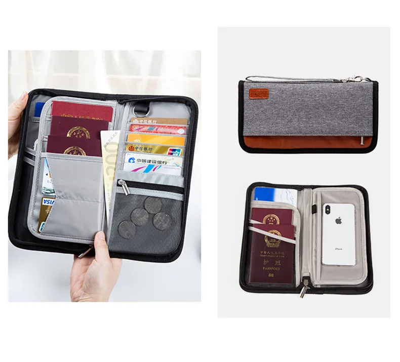  New Multi-Function Passport Package Rfid Anti-Theft Card Package Id Package Long Travel Passport Wallet Clip  TNT68 (3)