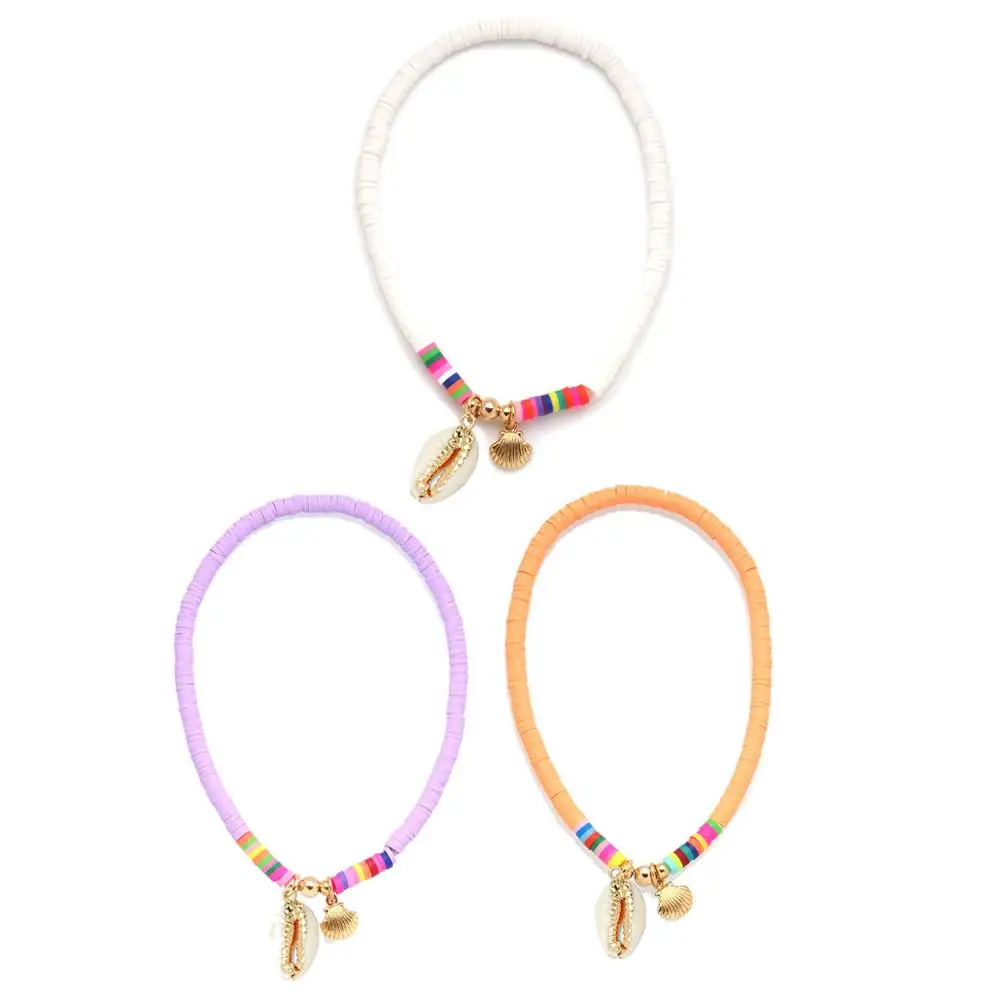 Бусины из полимерной глины растягивающийся браслет на ногу цинкового сплава в