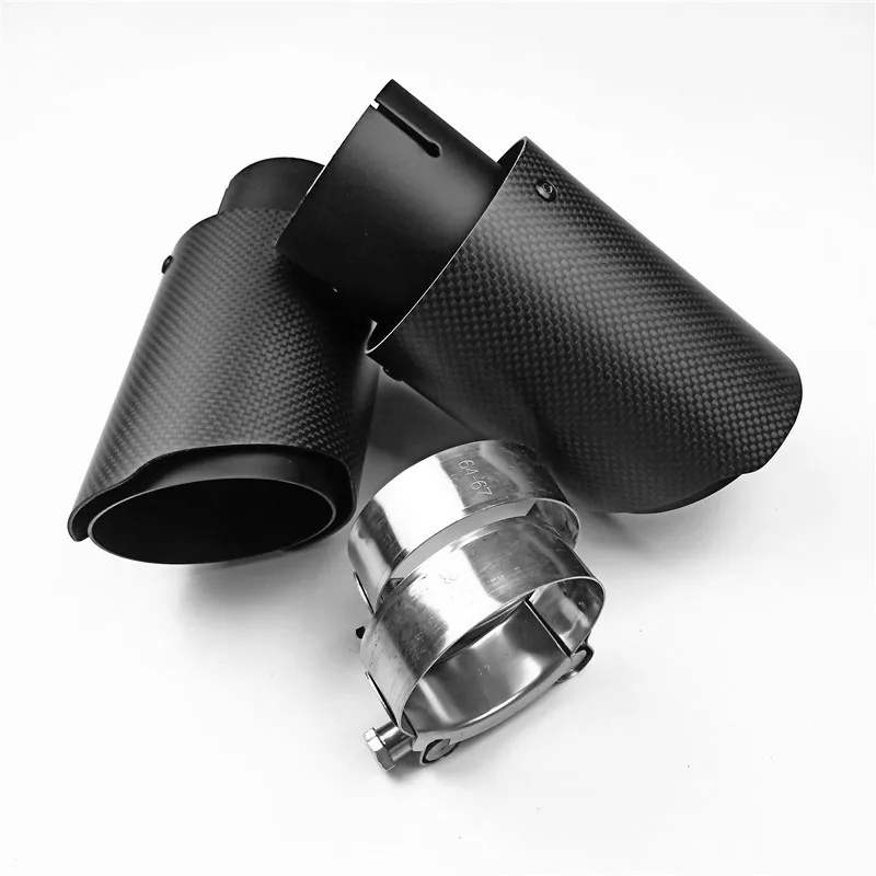

1 Piece Matt Carbon + 304 Stainless Steel Exhaust Pipes Tips For Any Cars Exhaust Modification Muffler Nozzles Tails Car Part