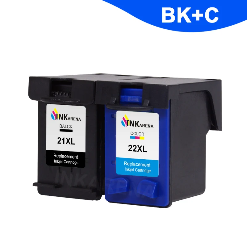 INKARENA 21 22 Remanufactured Ink Cartridge Replacement For HP21 22 Deskjet 3915 1530 1320 1455 F2100 F2180 F4100 F4180 Printer - Цвет: 2122XL 1 x BK 1 x C