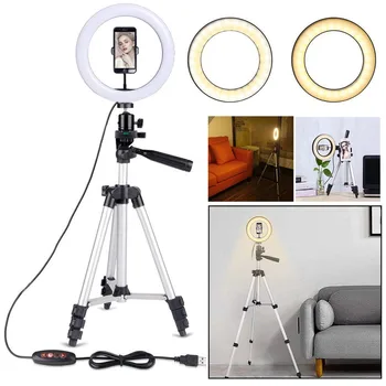 

LED Ring Light 8IN LED SMD Ring Light Kit With Stand Dimmable 5500K For Camera Makeup Phone Photography Light #LR4
