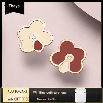

Thaya Brand Creative Design 925 Silver Earring Sun Flower Earring Enamel Handmade Earrings Stud For Women Fine Jewelry Gift
