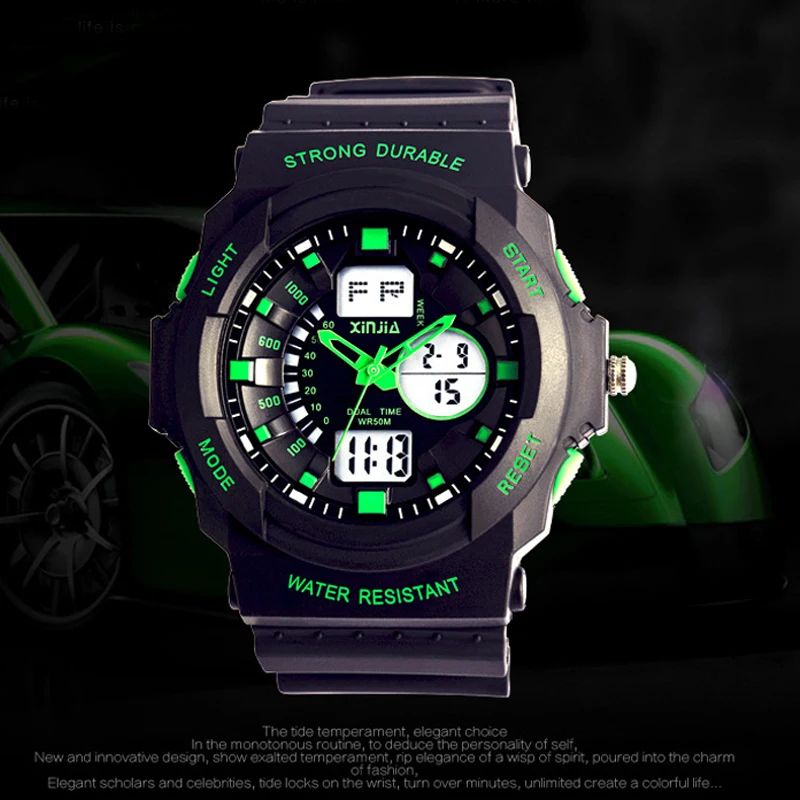 

New Fashion Children Sports Watches LED Digital Quartz Military Watch Boy Girl Student Multifunctional 50M Waterproof Wristwatch