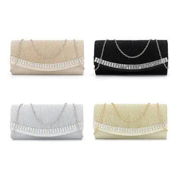 

Women Evening Shoulder Bag Bridal Clutch Party Prom Wedding Envelope Rhinestone Handbag New