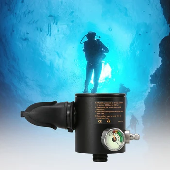 

Oxygen Cylinder Head 0.5L Scuba Respirator Part Diving Regulator Breather with Gauge Water Sports