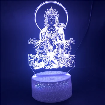 

Alarm Clock Base Buddhism Avalokitasvara Touch Sensor Led Night Light Lamp Bluetooth for Child Bright Base 7 Color with Remote