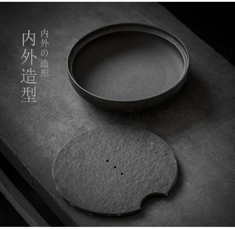 Чайный поднос из камня Wu Jin, керамический цоколь, для хранения воды, поднос с сухим пузырьком, чайный поднос для церемонии кунг-фу, есть небольшая чайная платформа