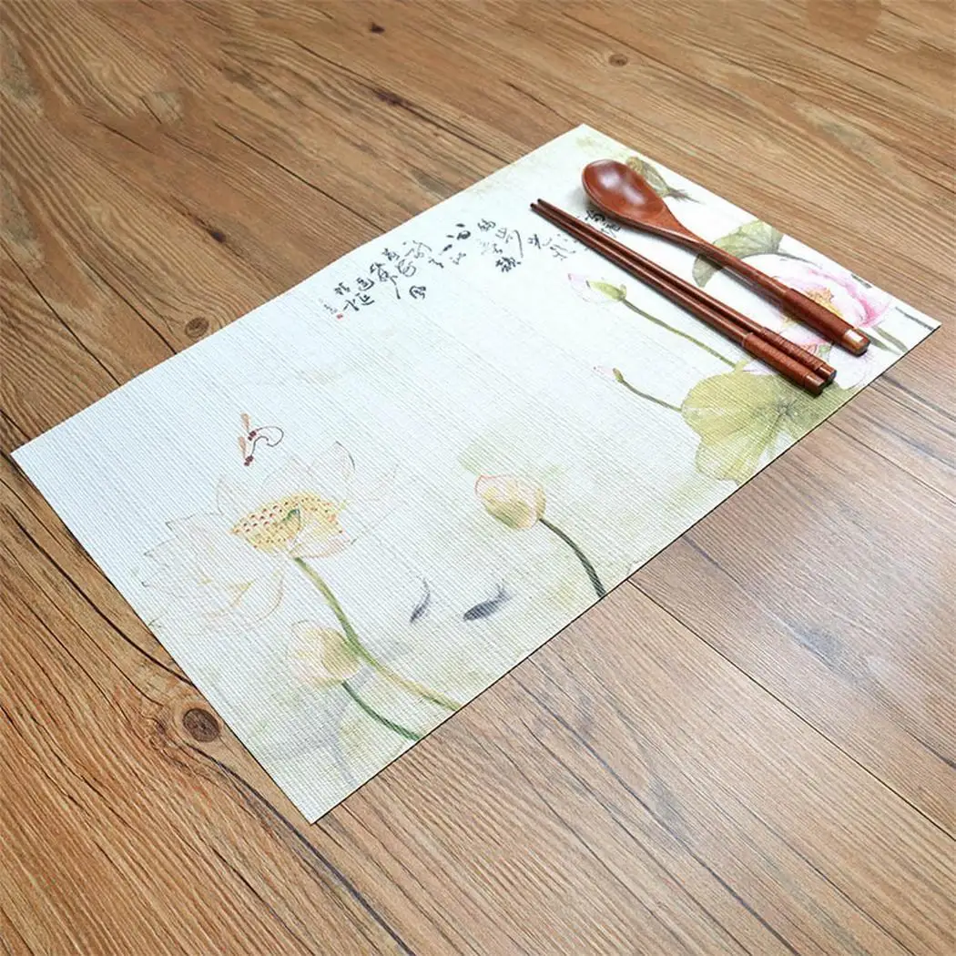 placemat 9 ПВХ подложка под столовые приборы напечатанный стол нескользящий коврик 1-17 изоляционный подстаканник для дома, повседневная жизнь Посуда коврик - Цвет: placemat 9