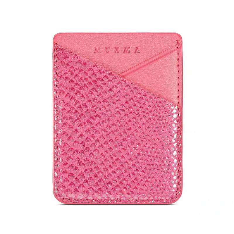 Модный женский мужской кожаный держатель для карт, наклейка для iPhone 11 Pro X XS Max XR 8 7 Plus huawei P20 P30 Lite Xiaomi Mi A1 A2 Lite A3 - Цвет: Rose Red