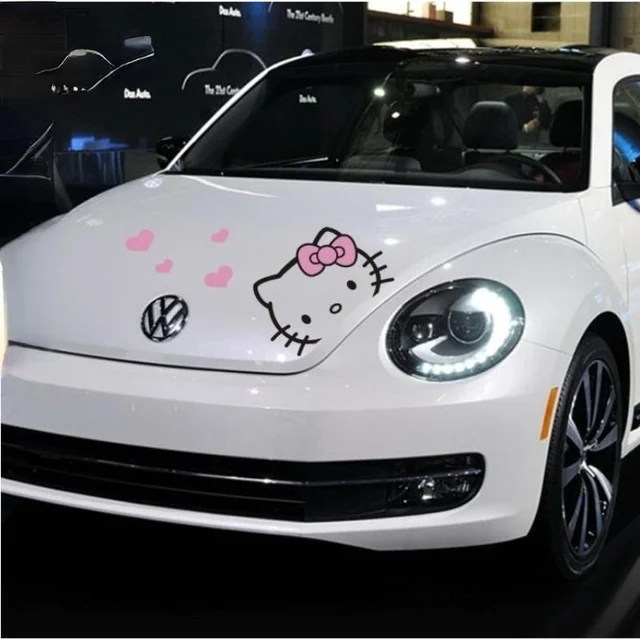 Hello Kitty Car Accessories Stickers Personality Cartoon Cute Garland Car Head Cover Body Decoration Cover Car Creative Stickers 3