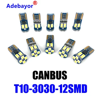 

Super Bright 50Pcs W5W T10 LED Canbus No Error 12 SMD 3030 Car Led Bulbs Signal License Plate Lamps 194 168 Interior Lights