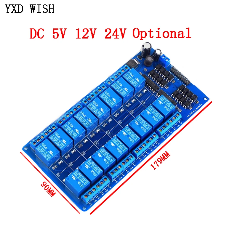 Modulo Di Schermatura Relè A 16 Canali RM16LS 5V 12V 24V Per Scheda Di Sviluppo Pcduino Raspberry Pi K Fai Da Te Giocattolo Elettronico RC - Foto 2