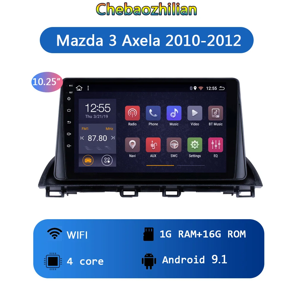 10,25 дюймов Android 9,1 Автомобильный gps навигатор для Mazda 3 Axela 2013- Мультимедиа Видео Радио плеер wifi bluetooth 2+ 32G - Размер экрана, дюймов: Wifi Version